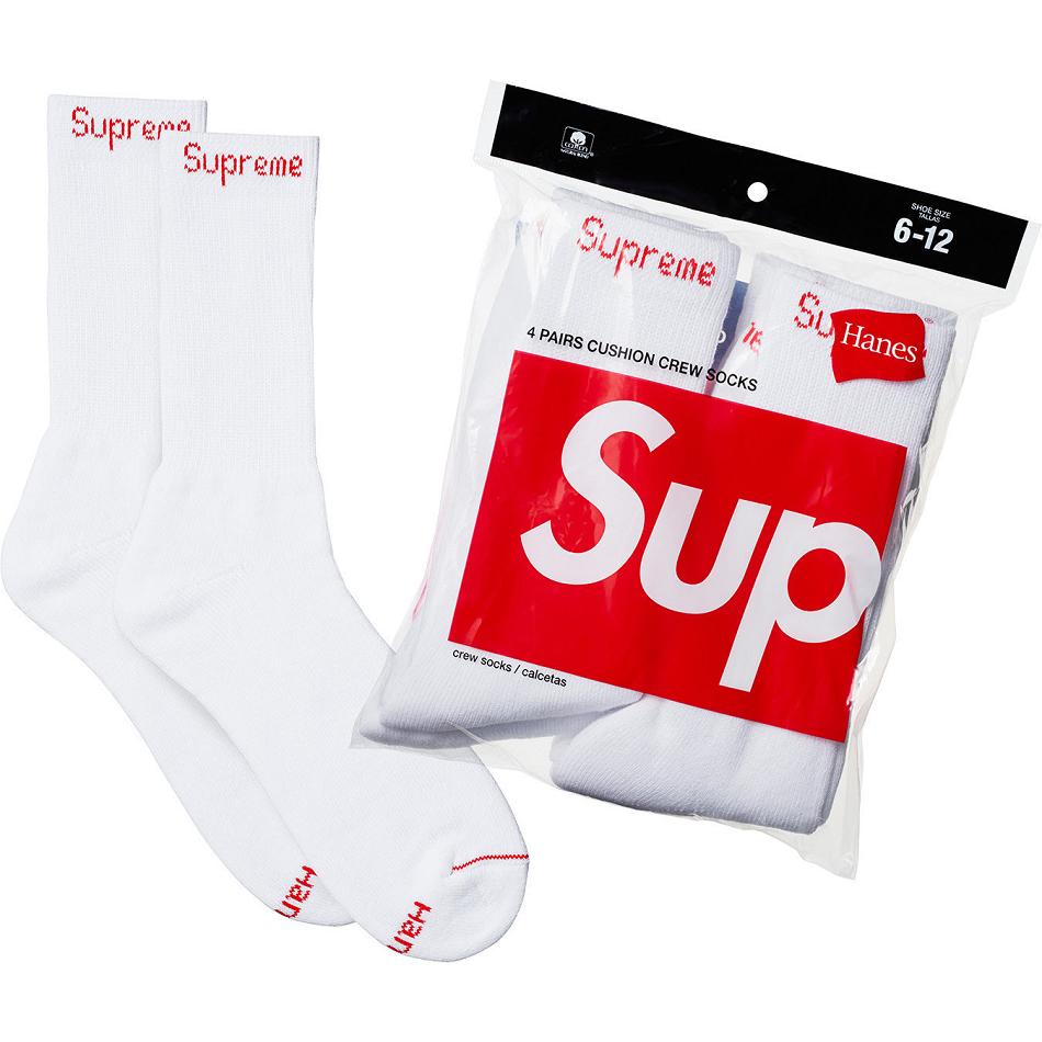 Calcetines Supreme Hanes® Crew Socks (4 Pack) Blancas | CO487UT