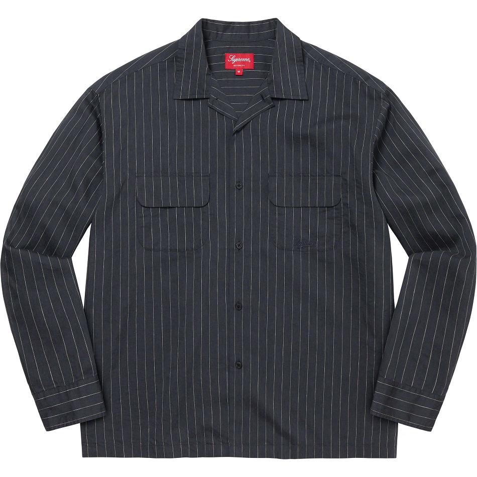 Camisas Supreme Pinstripe Linen Azul Marino | CO219NB