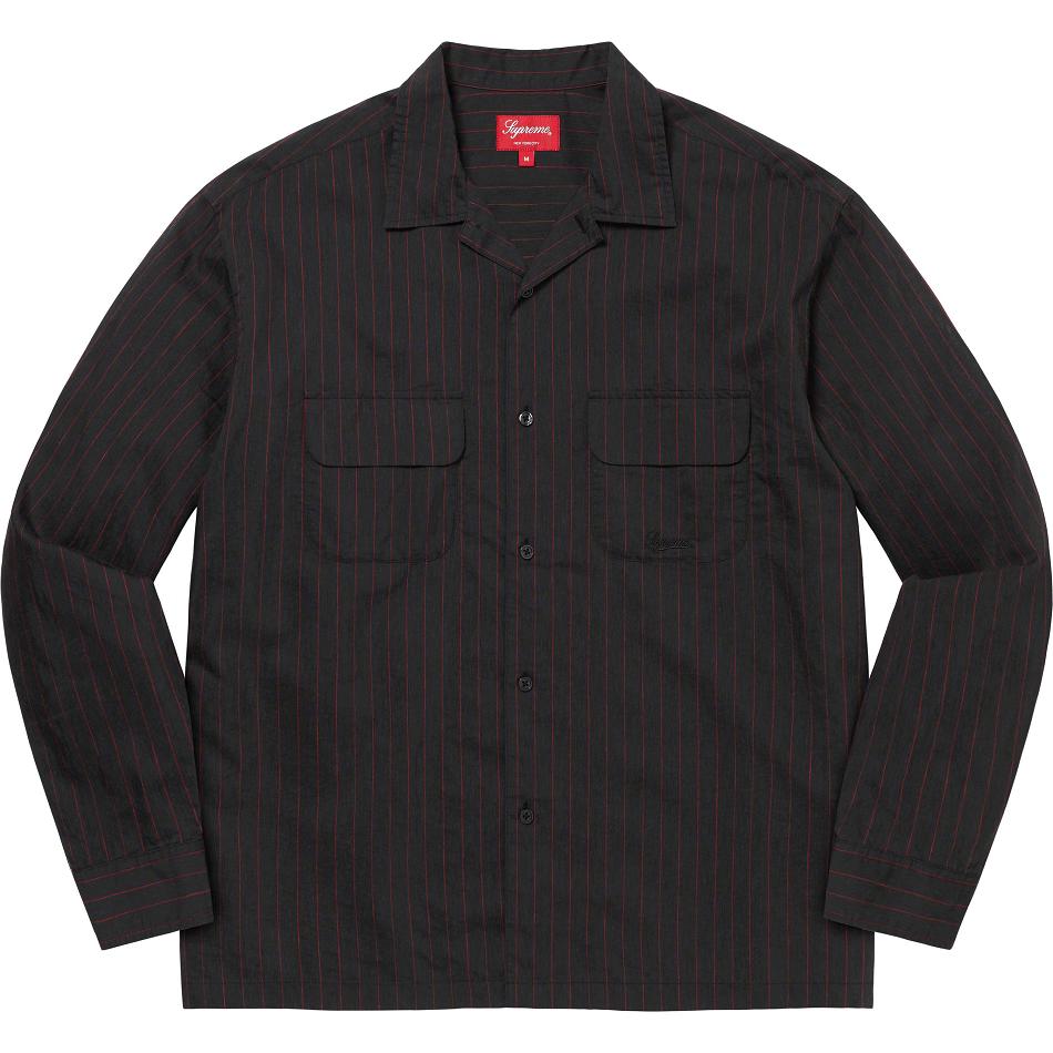 Camisas Supreme Pinstripe Linen Negras | CO217VD