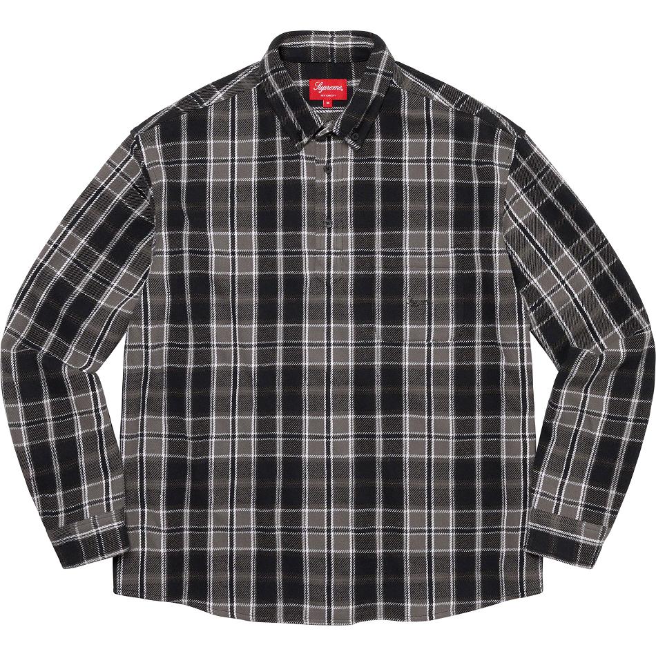 Camisas Supreme Pullover Plaid Flannel Negras | CO212KI