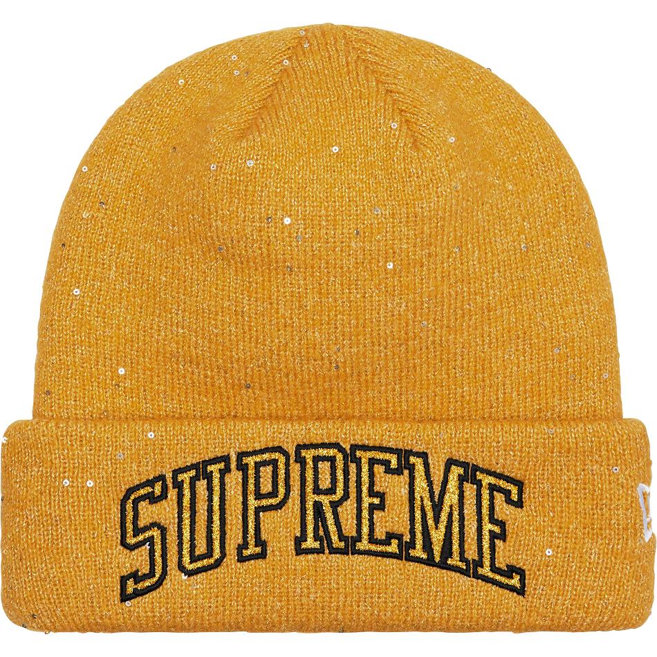 Sombreros Supreme New Era® Metallic Arc Beanie Doradas | CO444HK