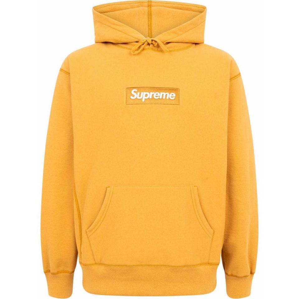 Sudadera Con Capucha Supreme Box Logo Amarillo | CO103DN