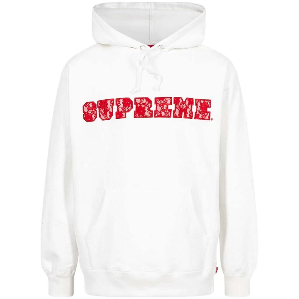 Sudadera Con Capucha Supreme Encaje Detail Logo Blancas | CO116MA