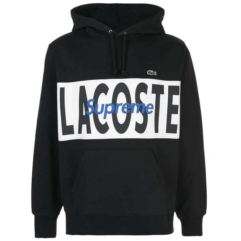 Sudadera Con Capucha Supreme X Lacoste Logo Panel Negras | CO134KI