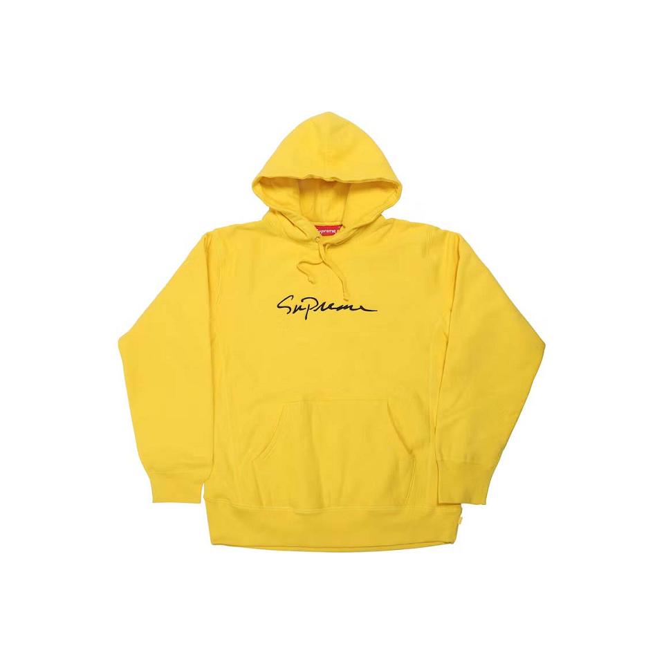 Sudaderas Supreme Classic Script Encapuchado Amarillo | CO322BC