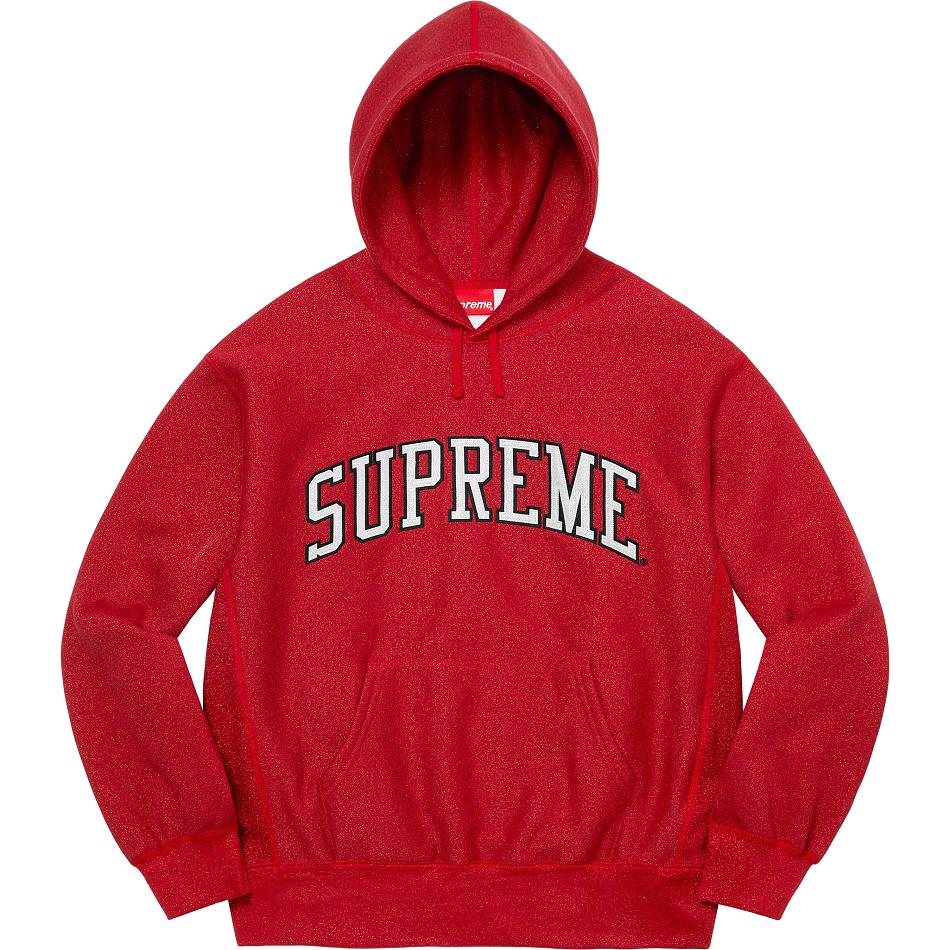 Sudaderas Supreme Glitter Arc Encapuchado Rojas | CO295VD