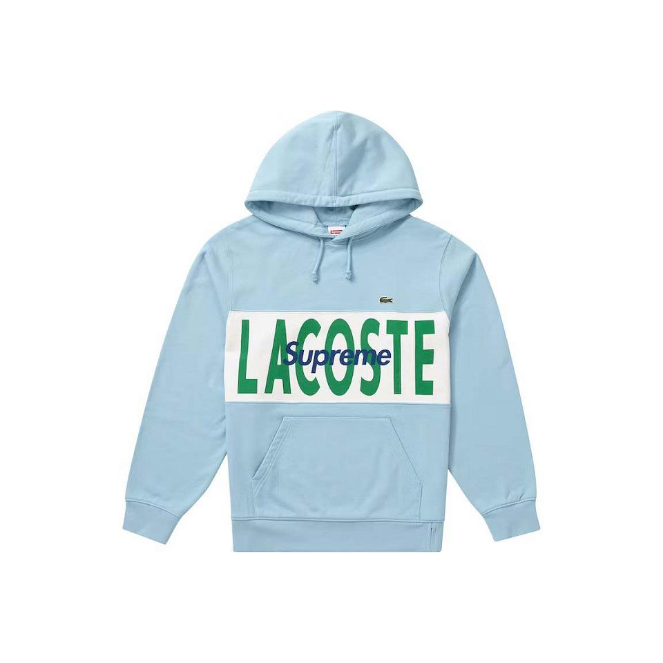 Sudaderas Supreme LACOSTE Logo Panel Encapuchado Azules | CO326WY