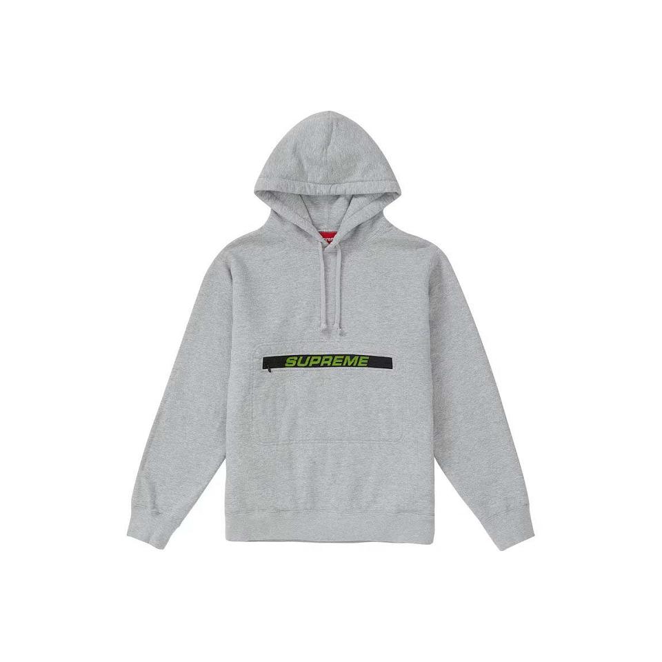 Sudaderas Supreme Zip Pouch Encapuchado Gris | CO338FM