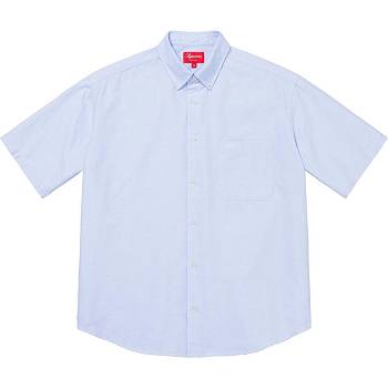 Camisas Supreme Loose Fit S/S Oxford Blancas Azules | CO210HK