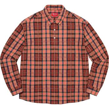 Camisas Supreme Pullover Plaid Flannel Rosas | CO213LH