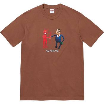 Camiseta Supreme Business Tee Marrones | CO376MA