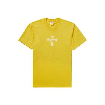 Camiseta Supreme Cross Box Logo Amarillo | CO390FM