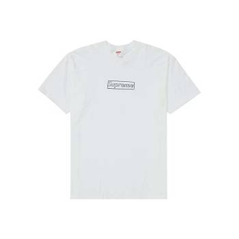 Camiseta Supreme Kaws Chalk Logo Blancas | CO394KI