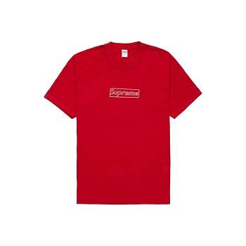 Camiseta Supreme Kaws Chalk Rojas | CO392HK