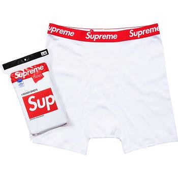 Ropa Interior Supreme Hanes® Boxer Briefs (4 Pack) Blancas | CO490PQ