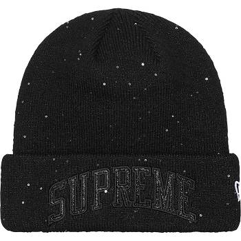 Sombreros Supreme New Era® Metallic Arc Beanie Negras | CO445JJ