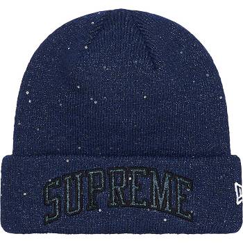 Sombreros Supreme New Era® Metallic Arc Beanie Azul Marino | CO446KI