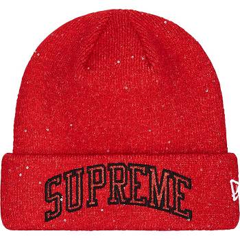 Sombreros Supreme New Era® Metallic Arc Beanie Rojas | CO447LH