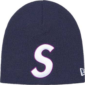 Sombreros Supreme New Era® S Logo Beanie Azules | CO442FM