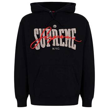 Sudadera Con Capucha Supreme Embroide Chenilles Negras | CO108KI