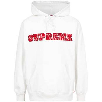 Sudadera Con Capucha Supreme Encaje Detail Logo Blancas | CO116MA