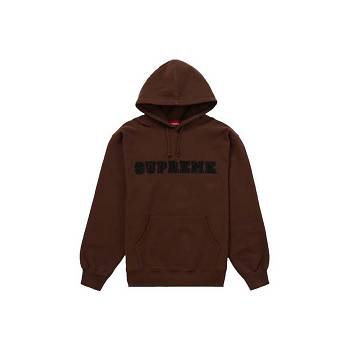 Sudaderas Supreme Encaje Encapuchado Marrones | CO325QZ