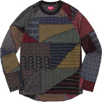 Suéteres Supreme Patchwork Jacquard L/S Top Negras Multicolor | CO266ZG